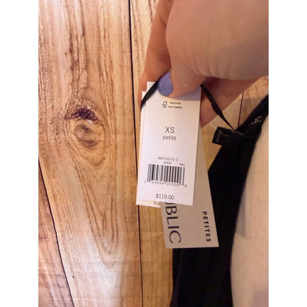 Banana Republic Ribbed Duster Long Cardigan Black Retail $119 Size XS Petite - Picture 8 of 8